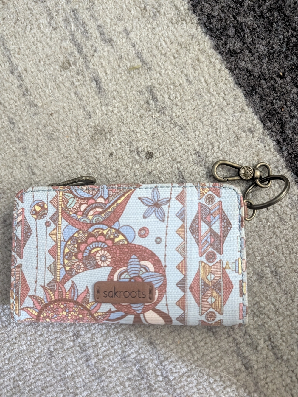 Sakroots Floral Pattern Key Wallet - Light Blue & Multicolor